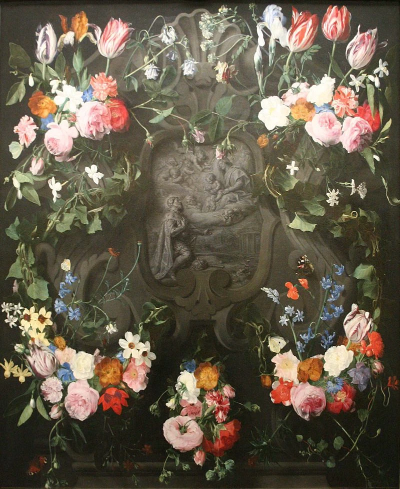 Medaglia con ghirlanda di fiori, con Daniel Seghers